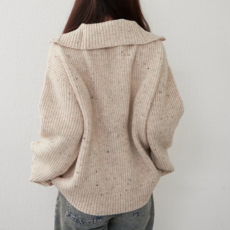 ネップ入りハーフジップニット | RMAF　NICE CLAUP / OLIVE des OLIVE | 詳細画像13 