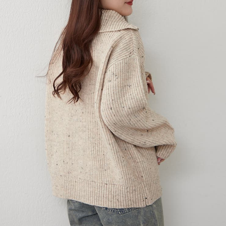 ネップ入りハーフジップニット | RMAF　NICE CLAUP / OLIVE des OLIVE | 詳細画像14 