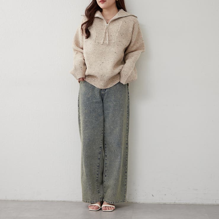 ネップ入りハーフジップニット | RMAF　NICE CLAUP / OLIVE des OLIVE | 詳細画像15 