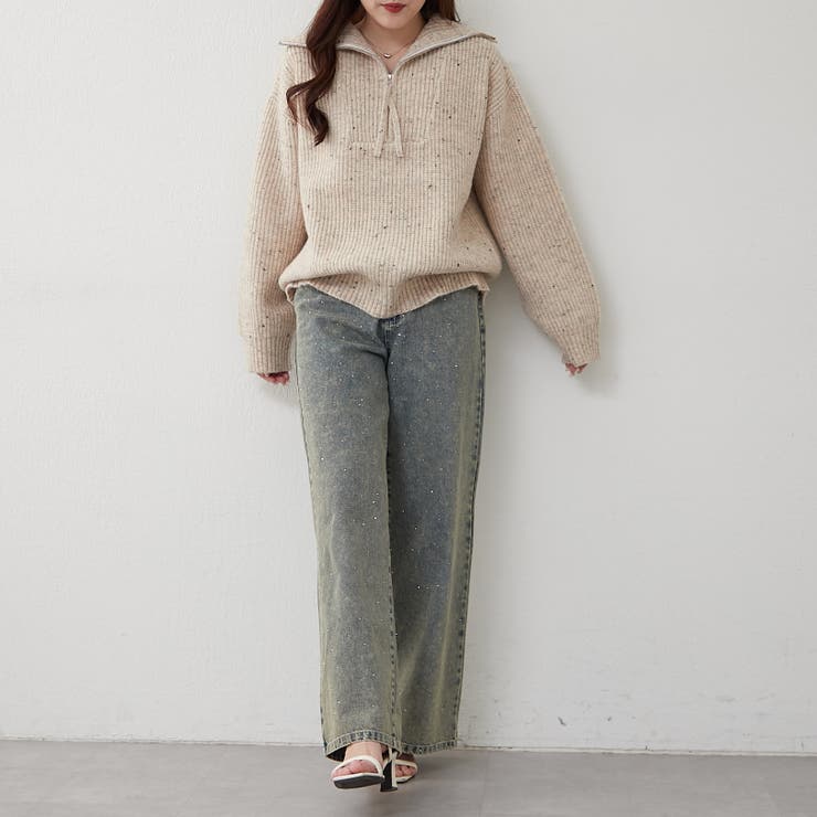 ネップ入りハーフジップニット | RMAF　NICE CLAUP / OLIVE des OLIVE | 詳細画像16 