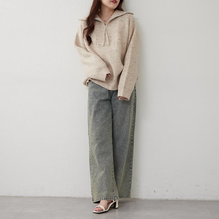 ネップ入りハーフジップニット | RMAF　NICE CLAUP / OLIVE des OLIVE | 詳細画像17 