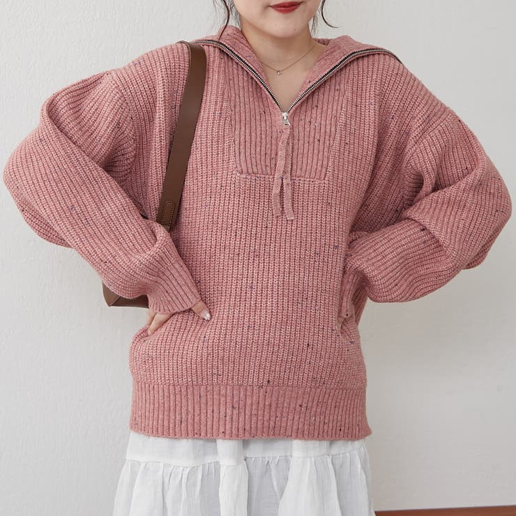 ネップ入りハーフジップニット | RMAF　NICE CLAUP / OLIVE des OLIVE | 詳細画像20 