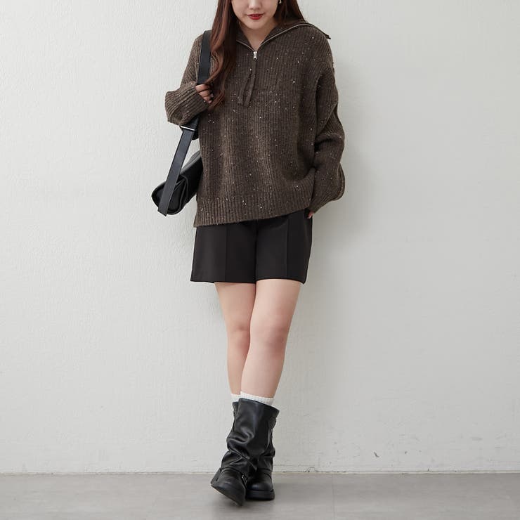 ネップ入りハーフジップニット | RMAF　NICE CLAUP / OLIVE des OLIVE | 詳細画像32 