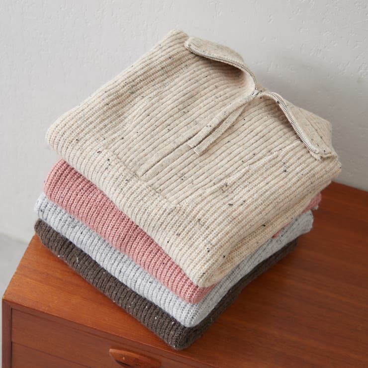 ネップ入りハーフジップニット | RMAF　NICE CLAUP / OLIVE des OLIVE | 詳細画像2 