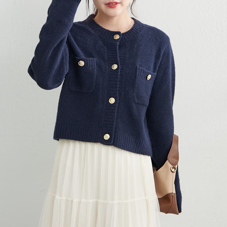 ポケット付クルーカーディガン[品番：OLOW0016716]｜RMAF NICE CLAUP