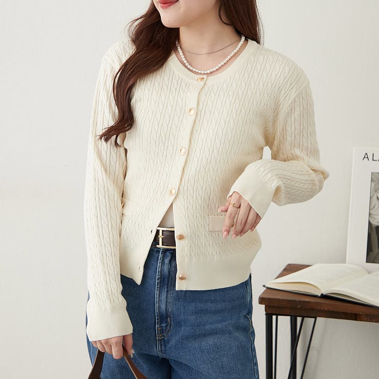 ケーブル金釦カーディガン[品番：OLOW0016430]｜RMAF NICE CLAUP