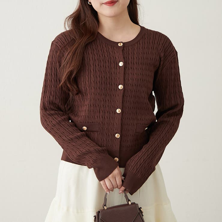 ケーブル金釦カーディガン[品番：OLOW0016430]｜RMAF NICE CLAUP