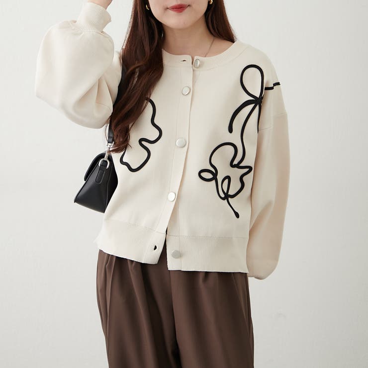 CORMIO 刺繍カーディガン CORMIO 刺繍カーディガン
