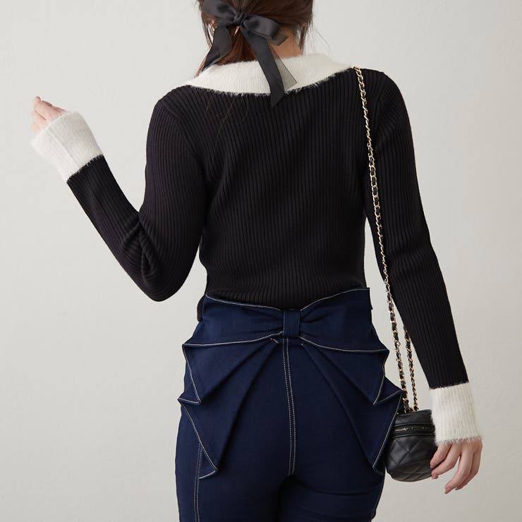 フェザー切替リブカーディガン[品番：OLOW0016796]｜RMAF NICE