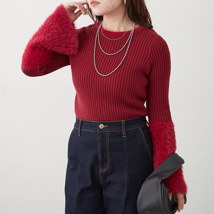 【Web限定】フェザー切替ニット | RMAF　NICE CLAUP / OLIVE des OLIVE | 詳細画像16 