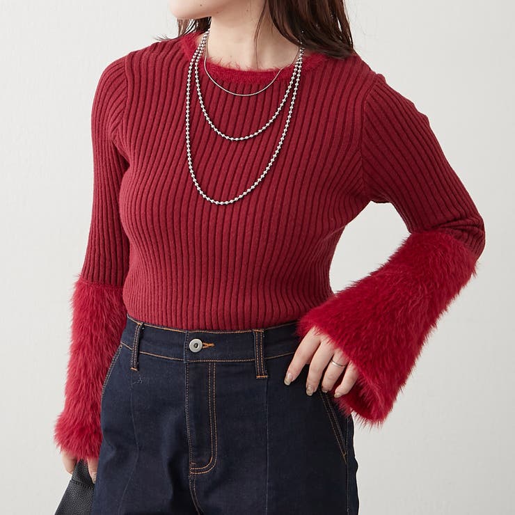 【Web限定】フェザー切替ニット | RMAF　NICE CLAUP / OLIVE des OLIVE | 詳細画像17 