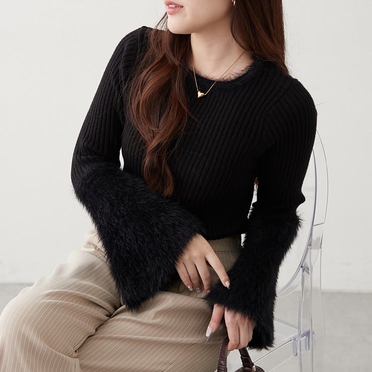 【Web限定】フェザー切替ニット | RMAF　NICE CLAUP / OLIVE des OLIVE | 詳細画像25 