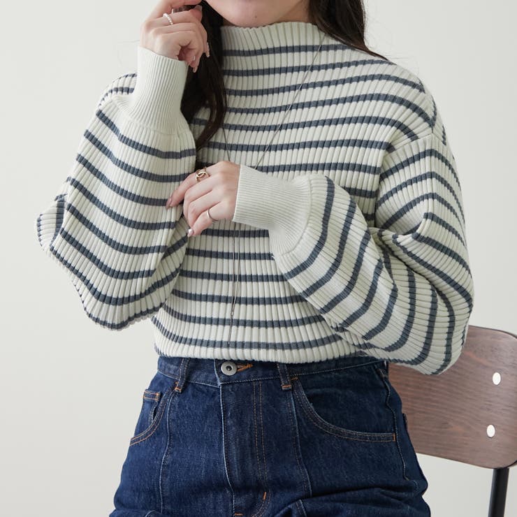 グリーン系 | PBTボトルネックプルオーバー | NICE CLAUP / OLIVE des OLIVE　OUTLET