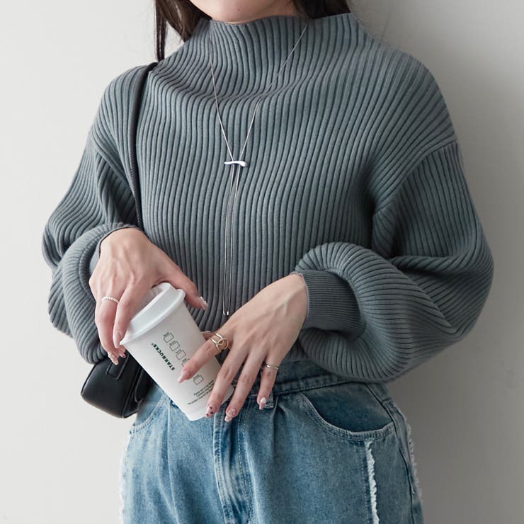 【Web限定】PBTボトルネックプルオーバー | NICE CLAUP / OLIVE des OLIVE　OUTLET | 詳細画像9 