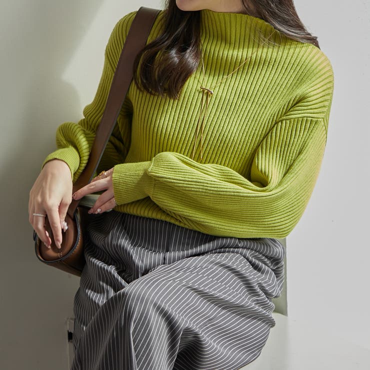 イエロー | 【Web限定】PBTボトルネックプルオーバー | NICE CLAUP / OLIVE des OLIVE　OUTLET