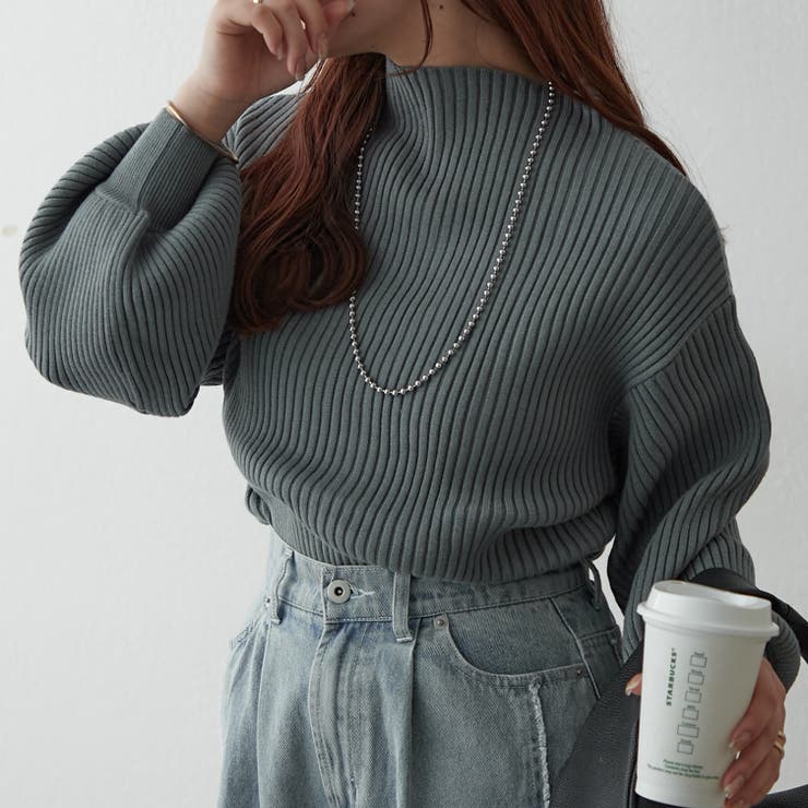 グリーン | 【Web限定】PBTボトルネックプルオーバー | NICE CLAUP / OLIVE des OLIVE　OUTLET