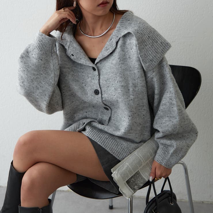 襟付きニットカーディガン | NICE CLAUP / OLIVE des OLIVE　OUTLET | 詳細画像16 