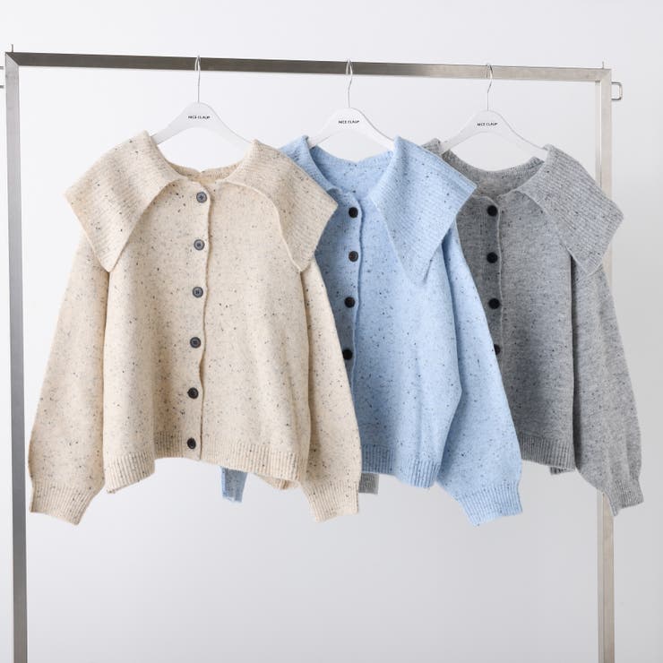 襟付きニットカーディガン | NICE CLAUP / OLIVE des OLIVE　OUTLET | 詳細画像2 