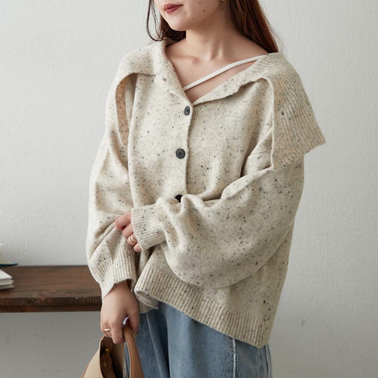 襟付きニットカーディガン | NICE CLAUP / OLIVE des OLIVE　OUTLET | 詳細画像5 