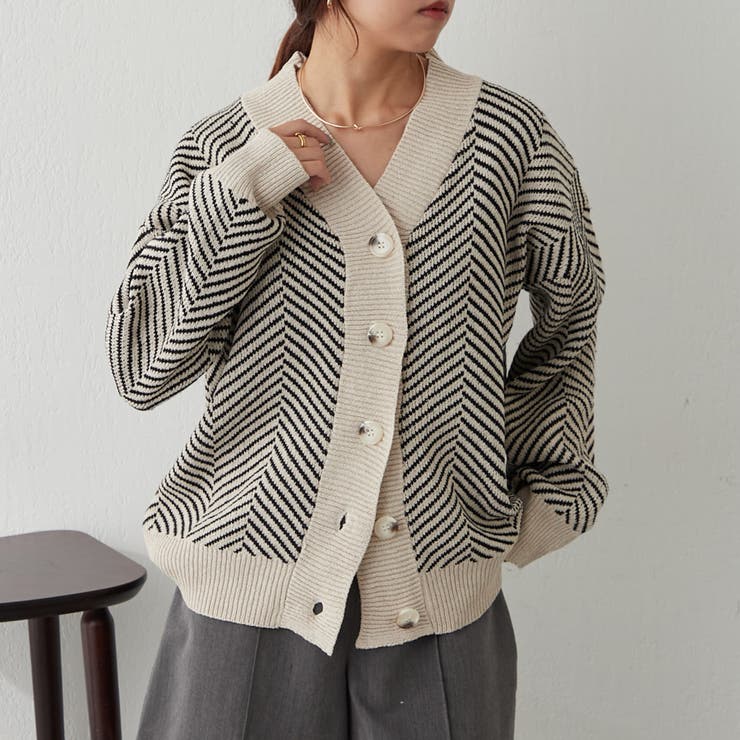 ジャガードニットカーディガン | NICE CLAUP / OLIVE des OLIVE　OUTLET | 詳細画像2 