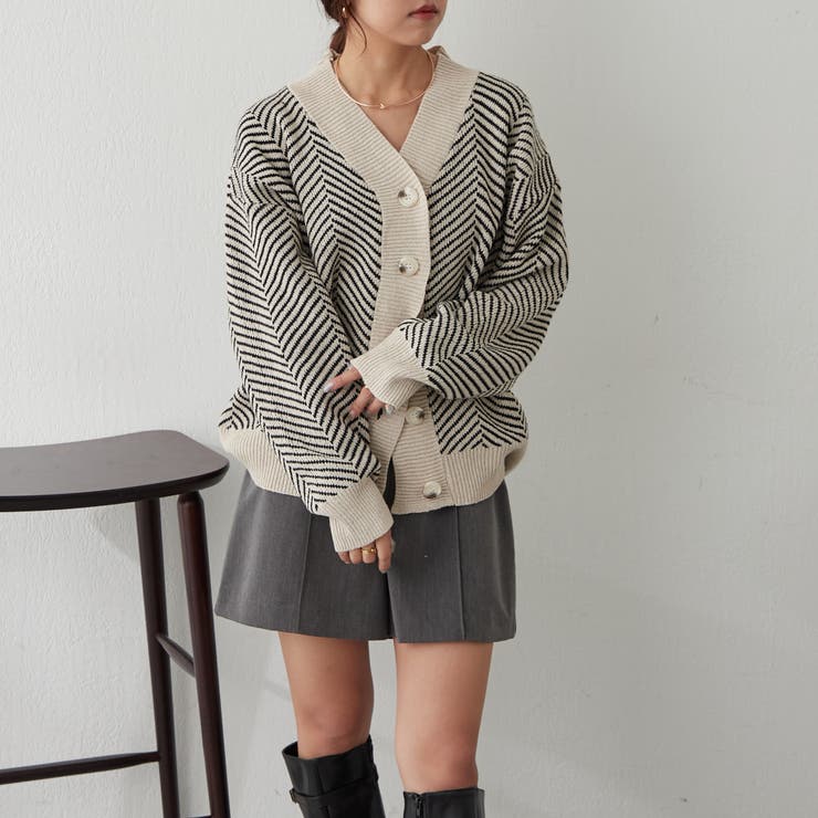 ジャガードニットカーディガン | NICE CLAUP / OLIVE des OLIVE　OUTLET | 詳細画像3 