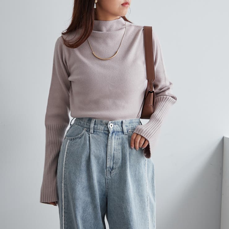 【Web限定】袖フレアハイネックニット | NICE CLAUP / OLIVE des OLIVE　OUTLET | 詳細画像24 