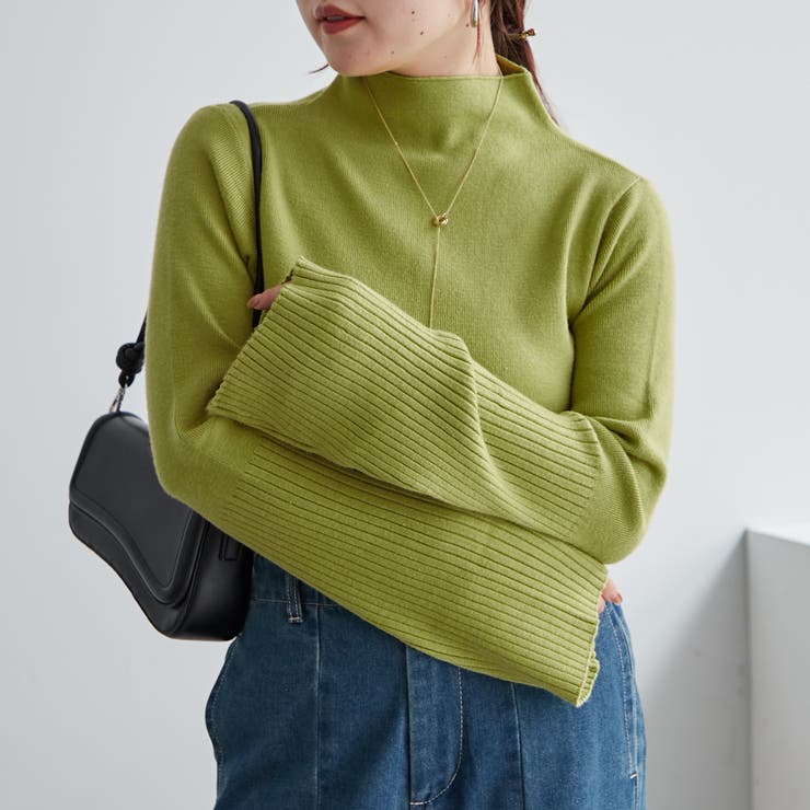 【Web限定】袖フレアハイネックニット | NICE CLAUP / OLIVE des OLIVE　OUTLET | 詳細画像4 