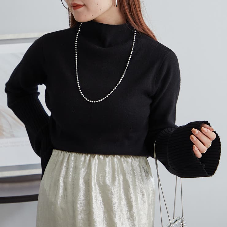【Web限定】袖フレアハイネックニット | NICE CLAUP / OLIVE des OLIVE　OUTLET | 詳細画像35 