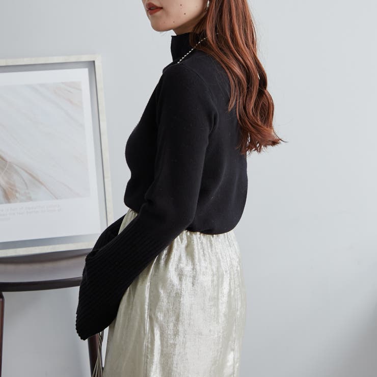 【Web限定】袖フレアハイネックニット | NICE CLAUP / OLIVE des OLIVE　OUTLET | 詳細画像38 