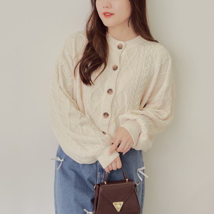 【Web限定】前後2wayモールケーブルニット | NICE CLAUP / OLIVE des OLIVE　OUTLET | 詳細画像21 
