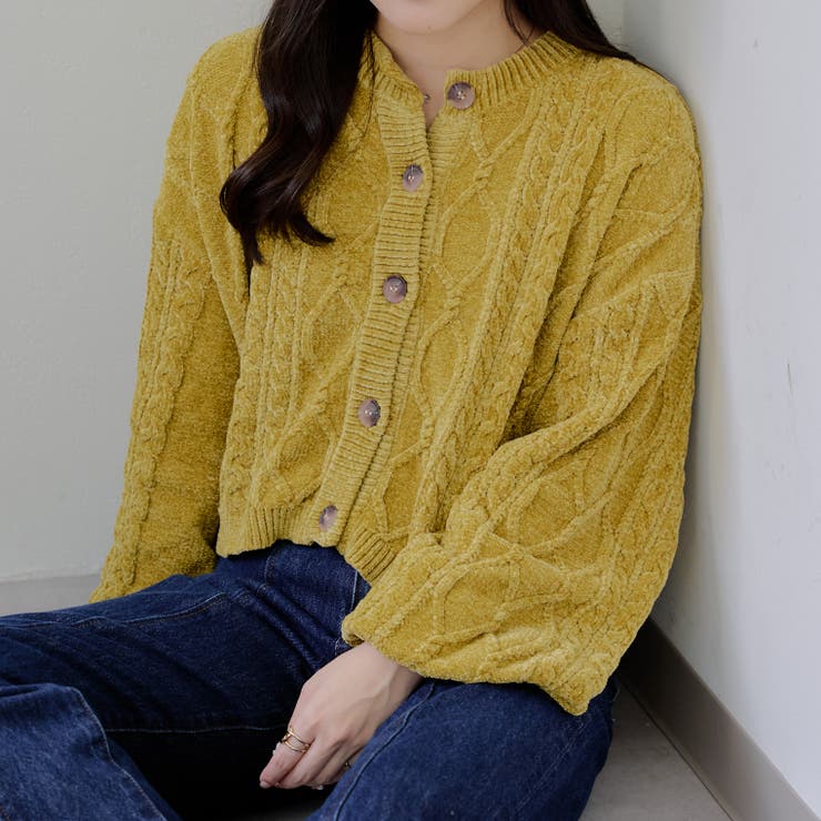 イエロー | 【Web限定】前後2wayモールケーブルニット | NICE CLAUP / OLIVE des OLIVE　OUTLET