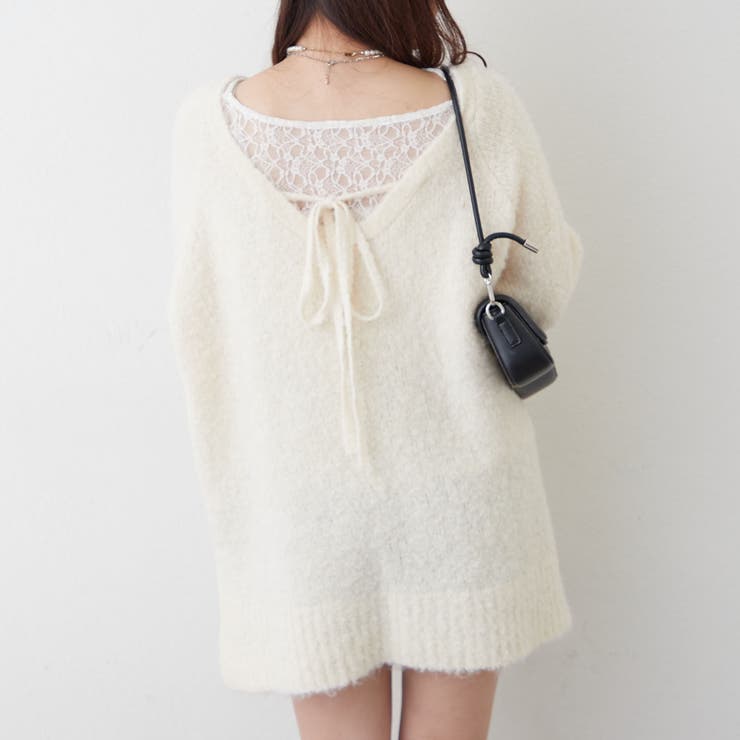 ブークレV開きニットプルオーバー | RMAF　NICE CLAUP / OLIVE des OLIVE | 詳細画像19 