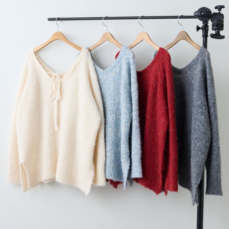 ブークレV開きニットプルオーバー | RMAF　NICE CLAUP / OLIVE des OLIVE | 詳細画像46 