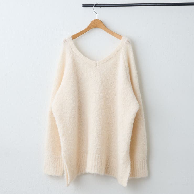 ブークレV開きニットプルオーバー | RMAF　NICE CLAUP / OLIVE des OLIVE | 詳細画像50 