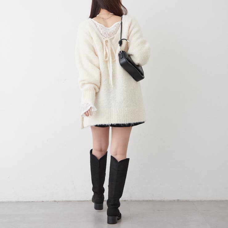 ブークレV開きニットプルオーバー | RMAF　NICE CLAUP / OLIVE des OLIVE | 詳細画像23 