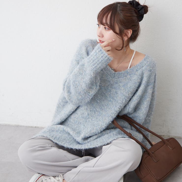 ブークレV開きニットプルオーバー | RMAF　NICE CLAUP / OLIVE des OLIVE | 詳細画像24 