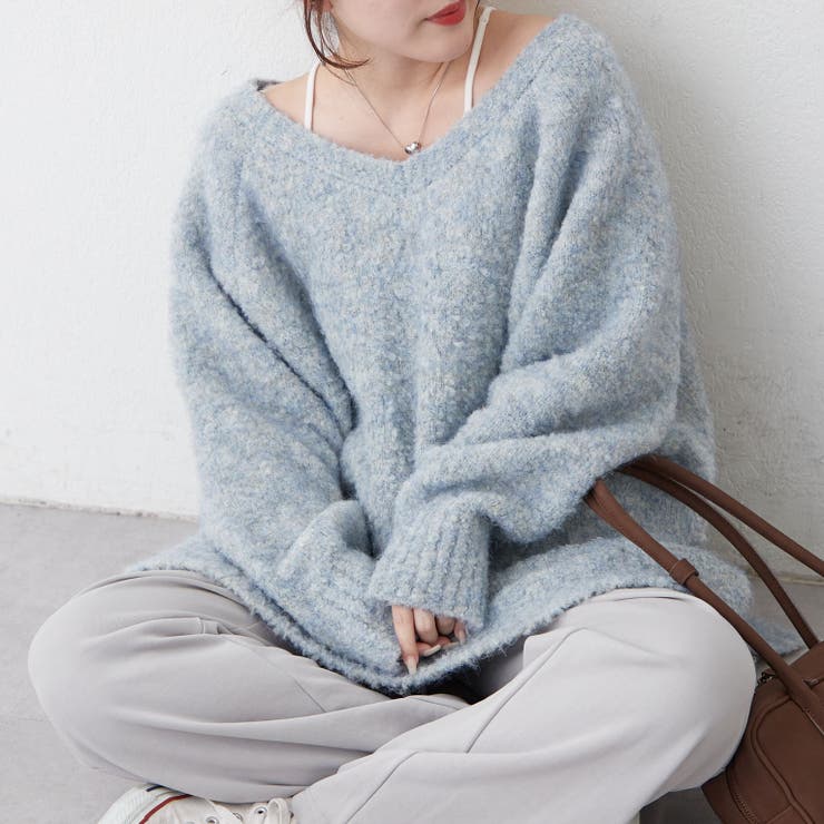 ブークレV開きニットプルオーバー | RMAF　NICE CLAUP / OLIVE des OLIVE | 詳細画像25 