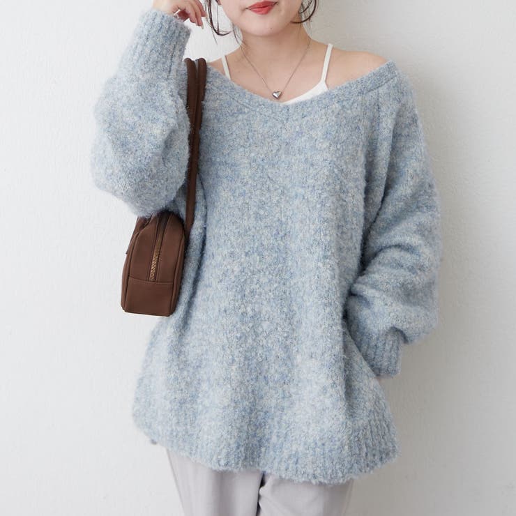 ブークレV開きニットプルオーバー | RMAF　NICE CLAUP / OLIVE des OLIVE | 詳細画像28 