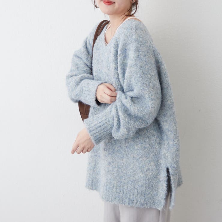 ブークレV開きニットプルオーバー | RMAF　NICE CLAUP / OLIVE des OLIVE | 詳細画像29 