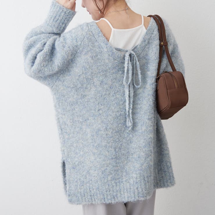 ブークレV開きニットプルオーバー | RMAF　NICE CLAUP / OLIVE des OLIVE | 詳細画像30 