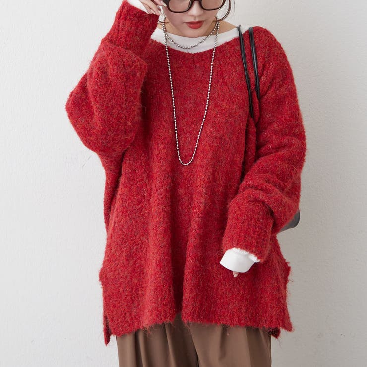 ブークレV開きニットプルオーバー | RMAF　NICE CLAUP / OLIVE des OLIVE | 詳細画像37 