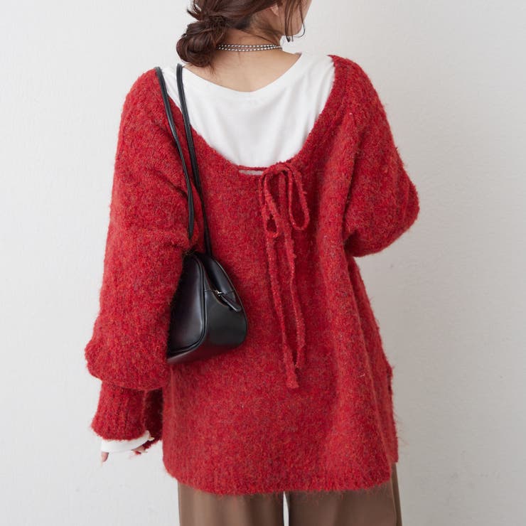 ブークレV開きニットプルオーバー | RMAF　NICE CLAUP / OLIVE des OLIVE | 詳細画像39 