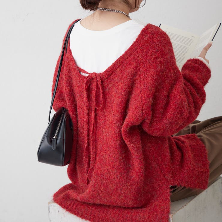 ブークレV開きニットプルオーバー | RMAF　NICE CLAUP / OLIVE des OLIVE | 詳細画像40 