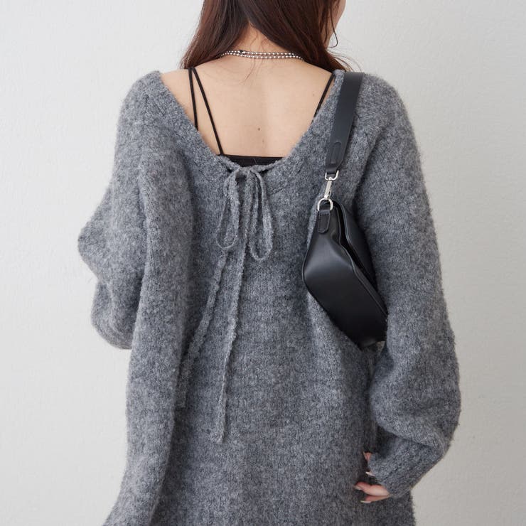 ブークレV開きニットプルオーバー | RMAF　NICE CLAUP / OLIVE des OLIVE | 詳細画像7 