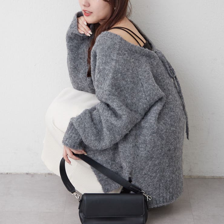 グレー | ブークレV開きニットプルオーバー | RMAF　NICE CLAUP / OLIVE des OLIVE