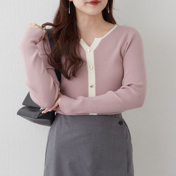 キーネックカーディガンライクリブプルオーバー | RMAF　NICE CLAUP / OLIVE des OLIVE | 詳細画像9 