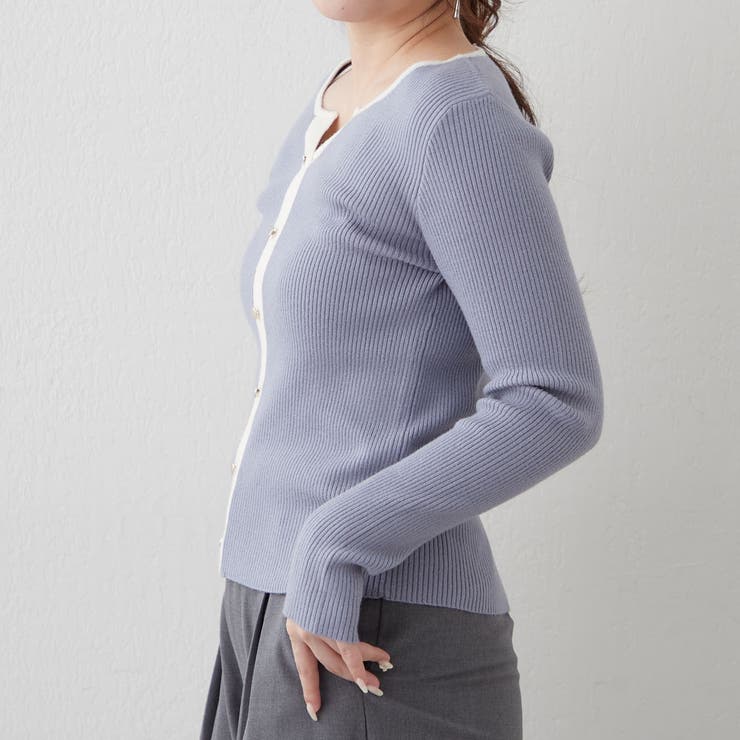 キーネックカーディガンライクリブプルオーバー | RMAF　NICE CLAUP / OLIVE des OLIVE | 詳細画像18 