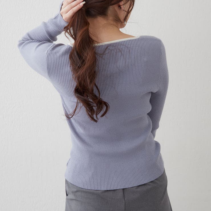 キーネックカーディガンライクリブプルオーバー | RMAF　NICE CLAUP / OLIVE des OLIVE | 詳細画像19 