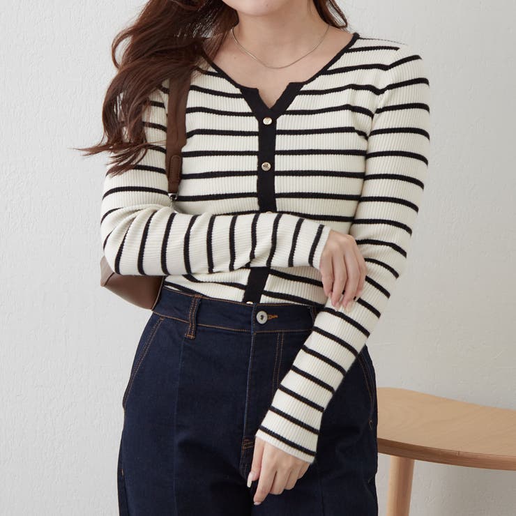 キーネックカーディガンライクリブプルオーバー | RMAF　NICE CLAUP / OLIVE des OLIVE | 詳細画像36 