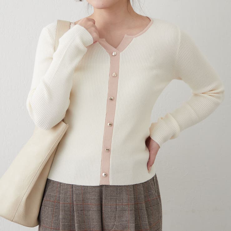 キーネックカーディガンライクリブプルオーバー | RMAF　NICE CLAUP / OLIVE des OLIVE | 詳細画像4 